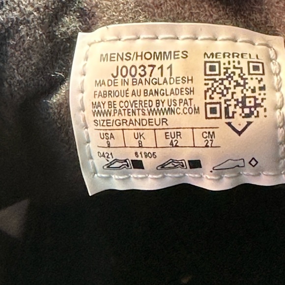 Merrell Men's Hut Moc Night Quilted Nylon Sky Slip-Ons J003711,Preowned size 9 - Picture 7 of 8